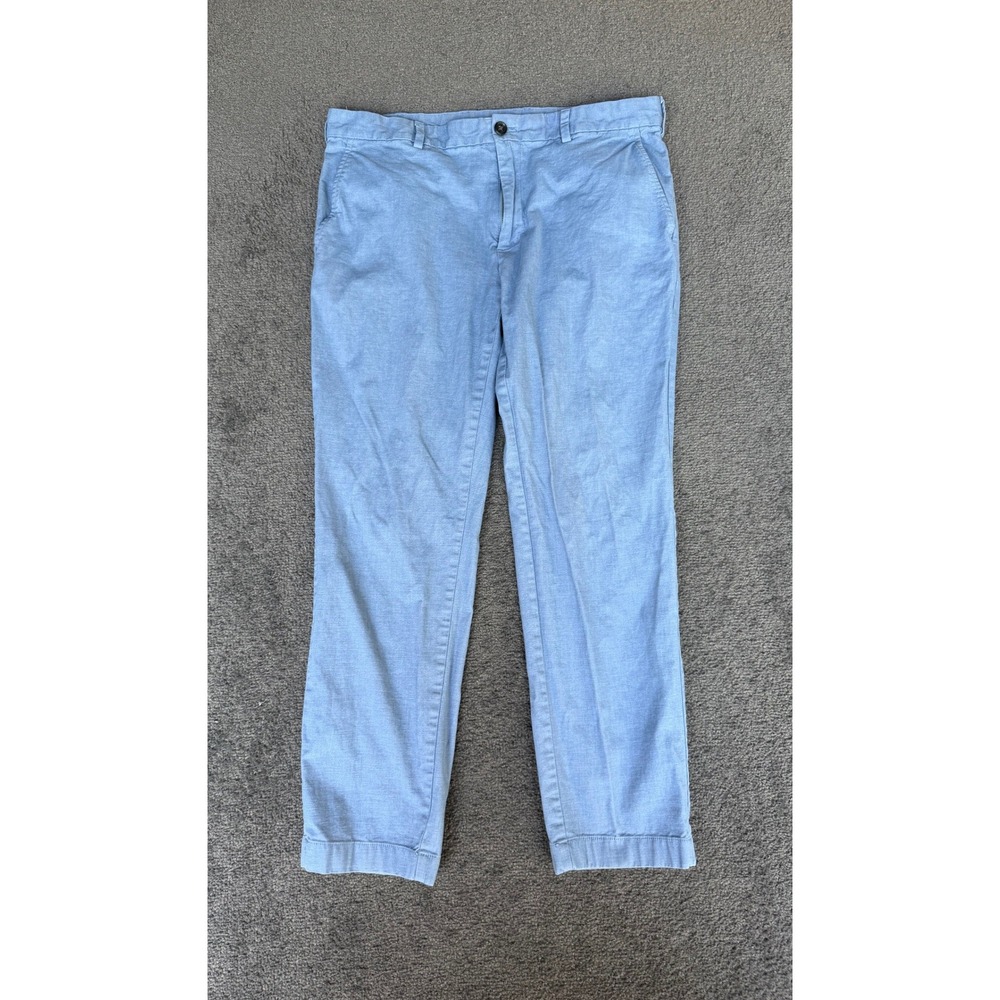 Brooks Brothers Red Fleece Mens Blue Chino Pants W36 L30‎ Slim Fit Cotton Blend